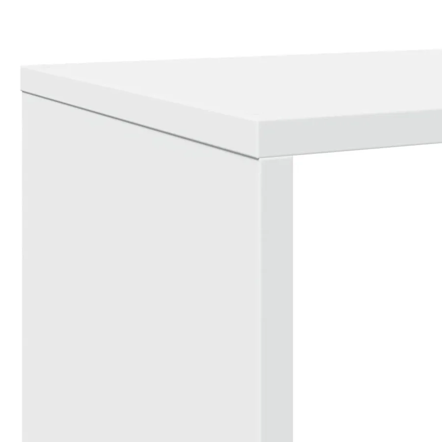 Bibliothèque blanc 132x29x141,5 cm bois d'ingénierie - 9