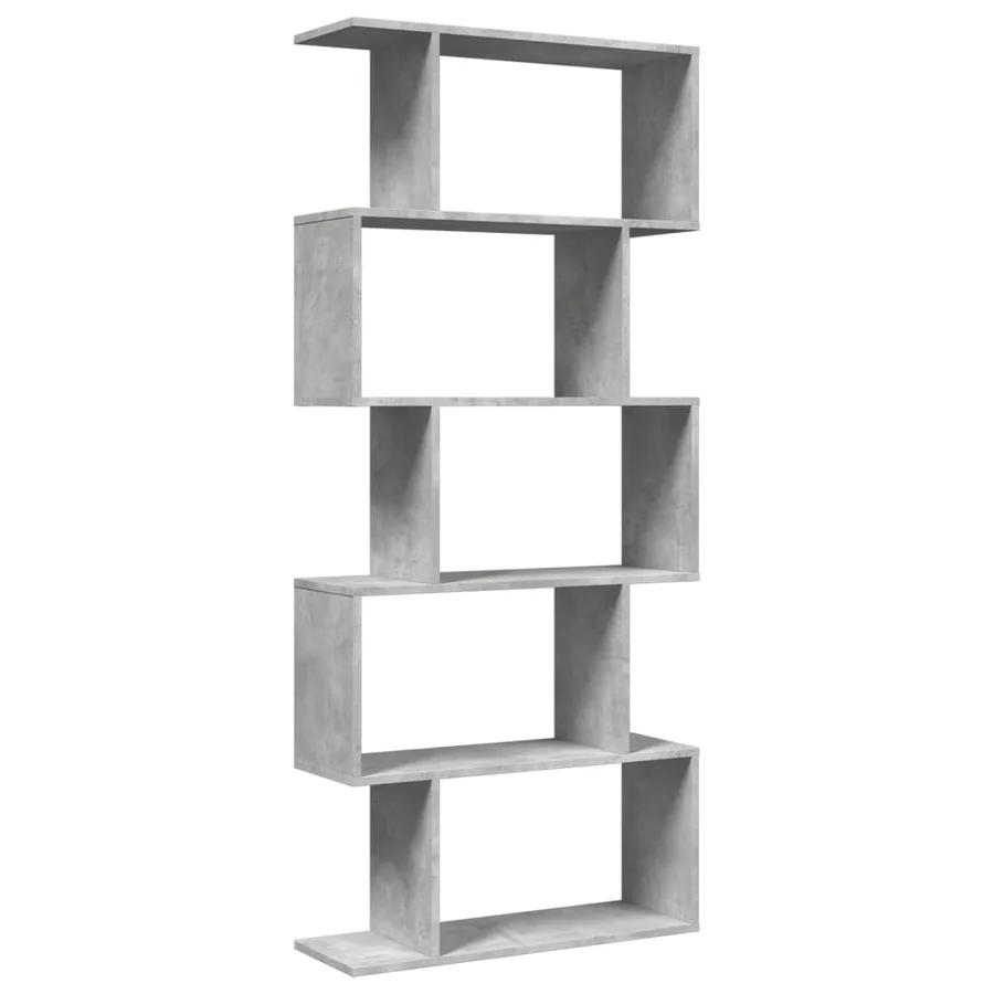 Étagère séparatrice de pièce à 5 niveaux gris béton 70x24x161cm - 6