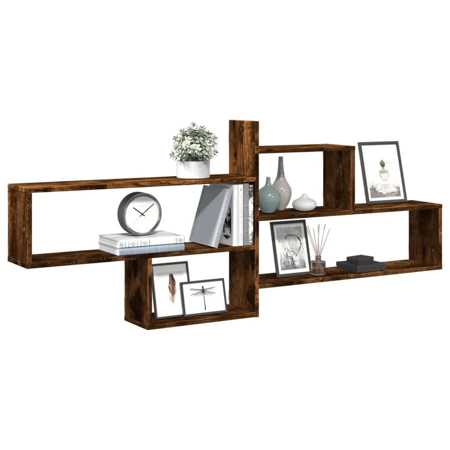 Étagère murale chêne fumé 167,5x18x68 cm bois d'ingénierie - 3