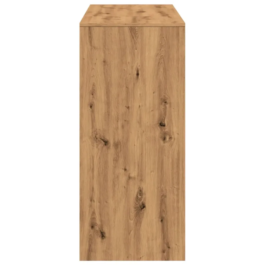 Table de bar avec étagère chêne artisanal bois d'ingénierie - 5