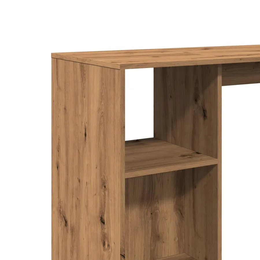 Table de bar avec étagère chêne artisanal bois d'ingénierie - 7