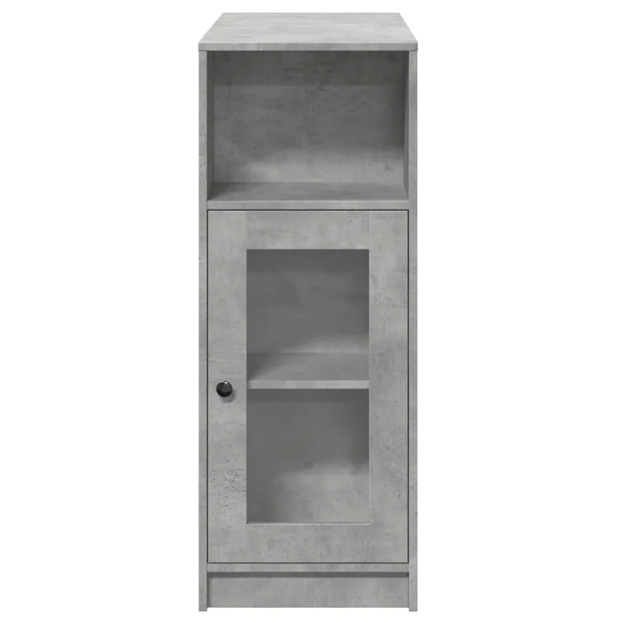 Table de bar avec étagères gris béton bois d'ingénierie - 6