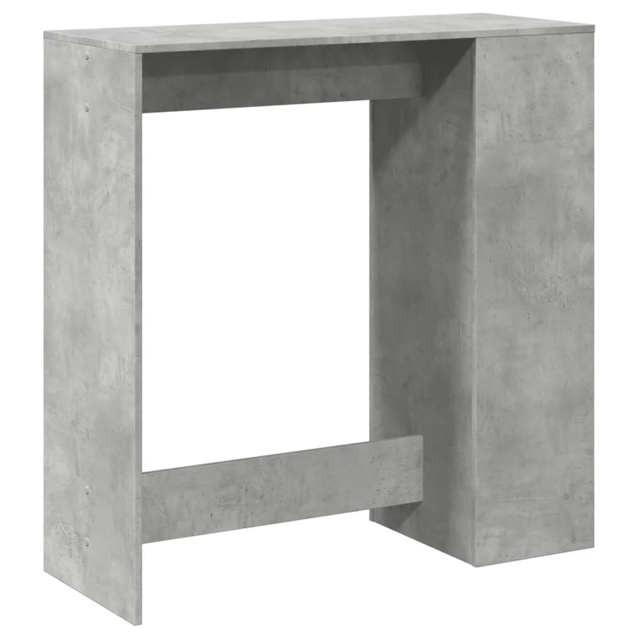 Table de bar avec étagères gris béton bois d'ingénierie - 7