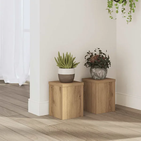 Supports pour plantes 2 pcs chêne artisanal bois d'ingénierie