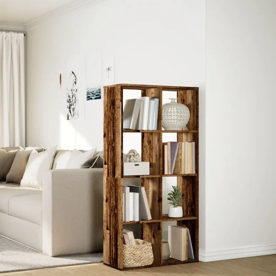 Étagère séparatrice de pièce vieux bois 69,5x29x137,5 cm - 4