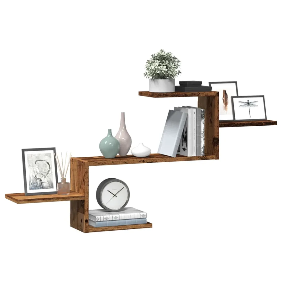 Étagère murale vieux bois 104x15x49 cm bois d'ingénierie - 3