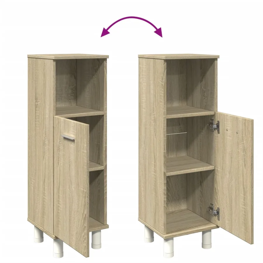 Armoire de salle de bain chêne sonoma 30,5x30x95 cm - 7