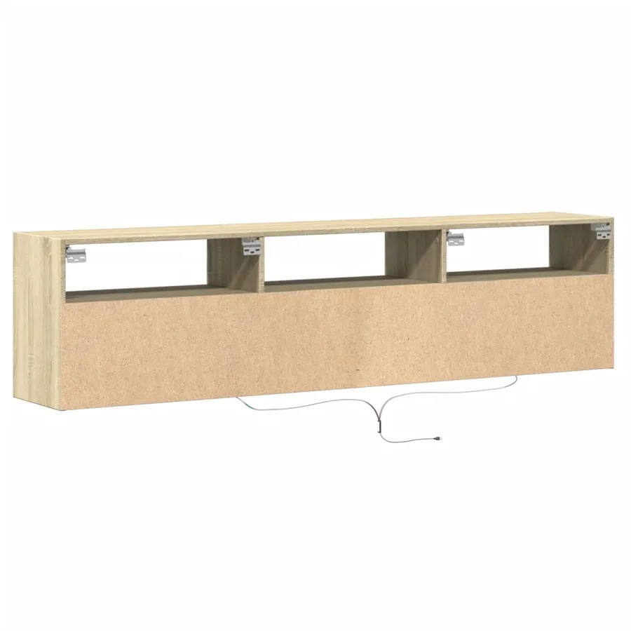 Meuble TV mural avec LED chêne sonoma 180x31x45 cm - 8