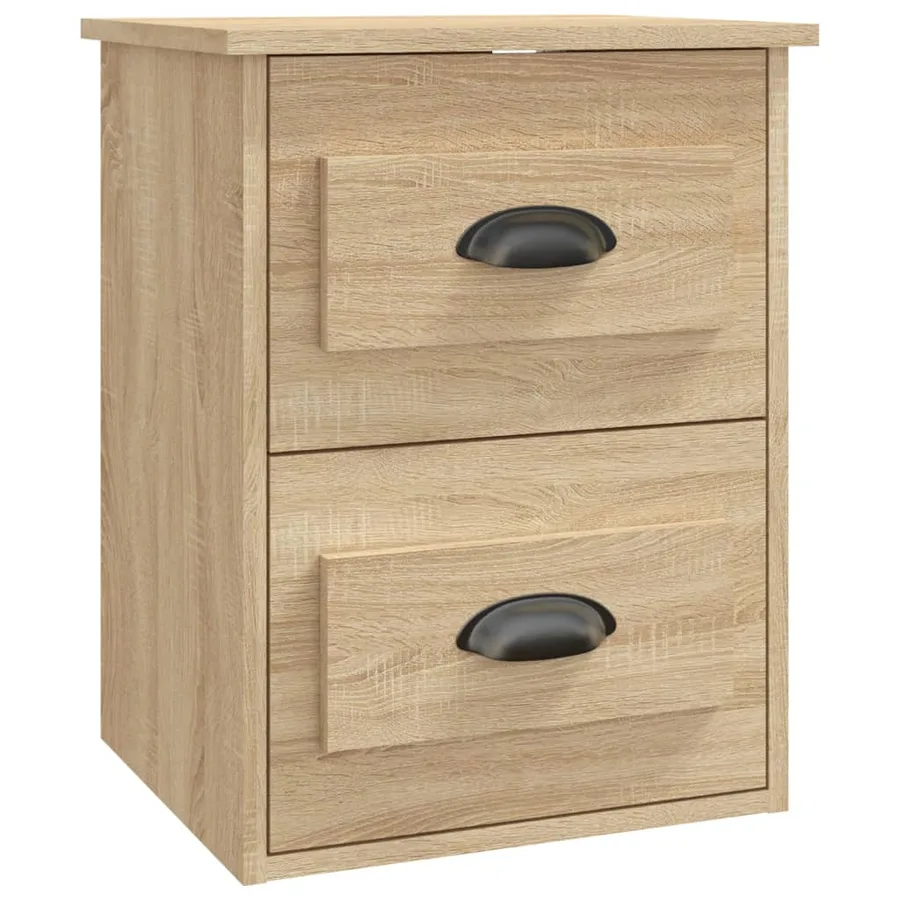 Table de chevet murale chêne sonoma 41,5x36x53 cm - 2
