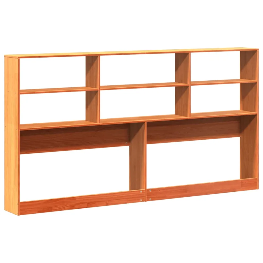 Tête de lit avec rangement cire marron 180cm bois massif de pin - 6