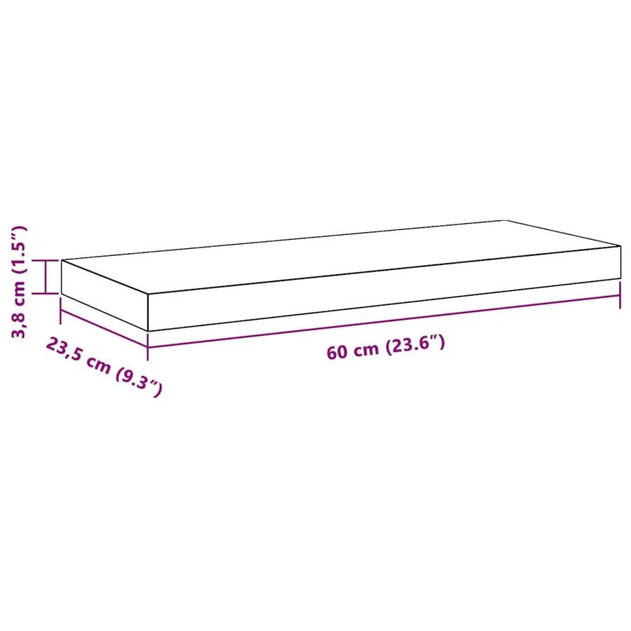 Étagères murales flottantes 4 pcs blanc 60x23,5x3,8 cm MDF - 16