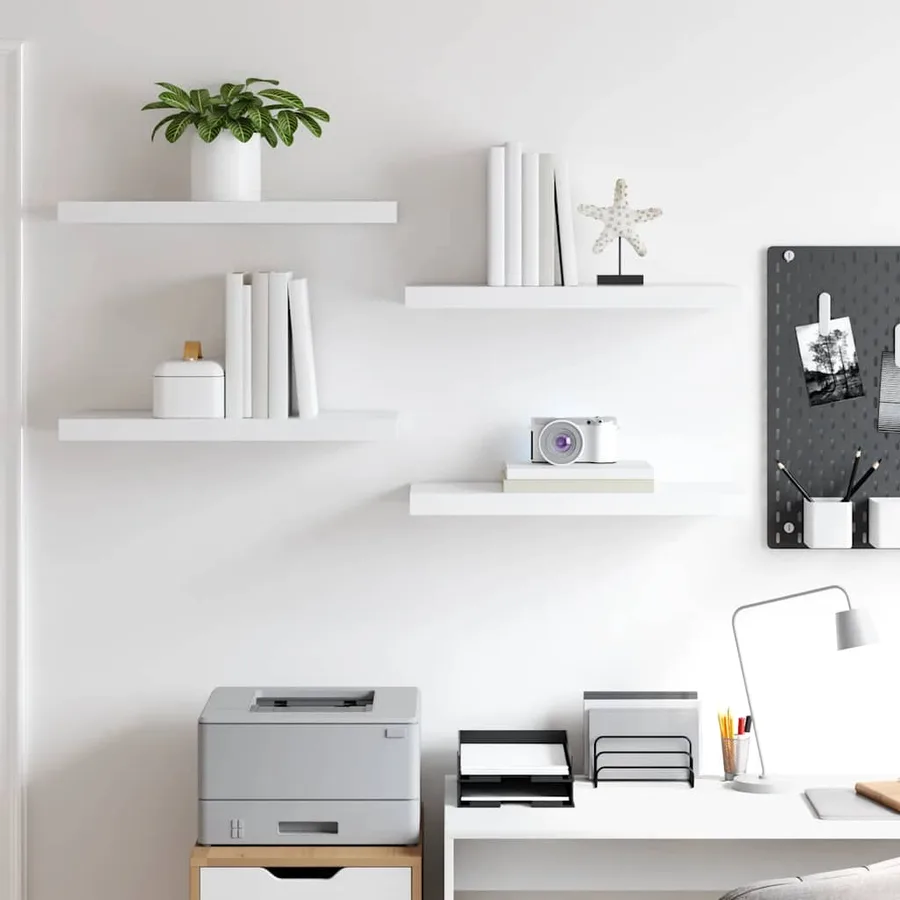 Étagères murales flottantes 4 pcs blanc 60x23,5x3,8 cm MDF - 3