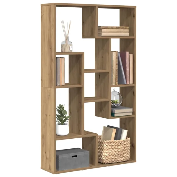 Bibliothèque chêne artisanal 72x20x120,5 cm bois d'ingénierie