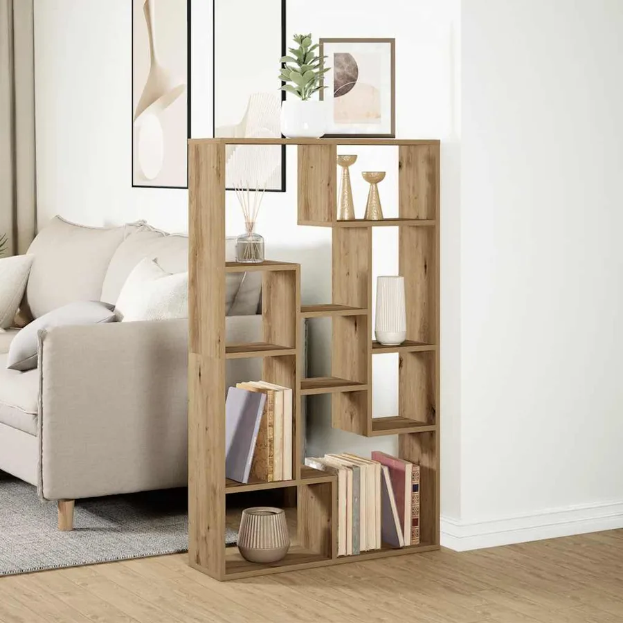 Bibliothèque chêne artisanal 72x20x120,5 cm bois d'ingénierie - 3