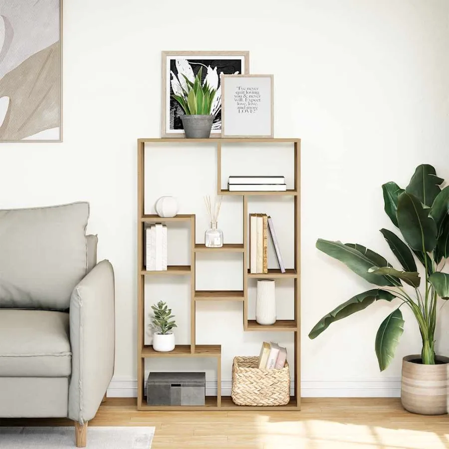 Bibliothèque chêne artisanal 72x20x120,5 cm bois d'ingénierie - 4