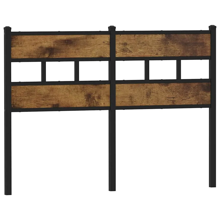Tête de lit de remplacement chêne fumé 135 cm fer et bois d'ingénierie - 2