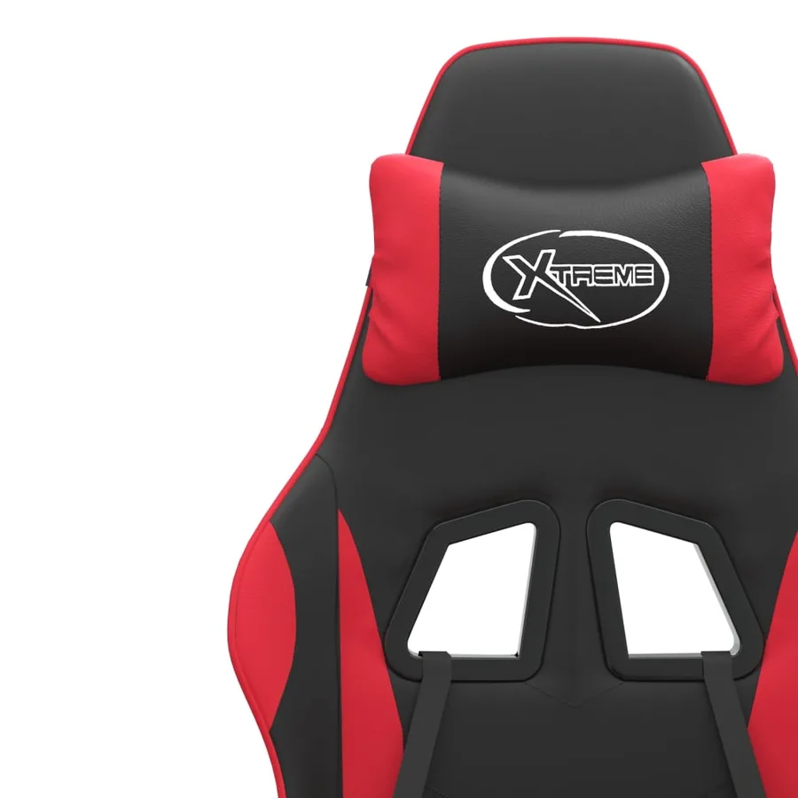 Chaise de jeu pivotante Noir et rouge Similicuir - 9