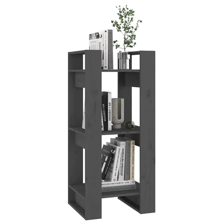 Bibliothèque/Séparateur de pièce Gris 41x35x91 cm Pin solide - 5