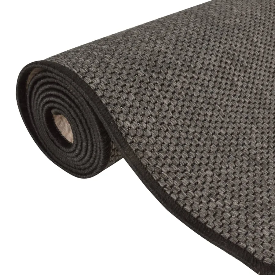 Tapis de couloir aspect sisal anthracite 50x200 cm - 5