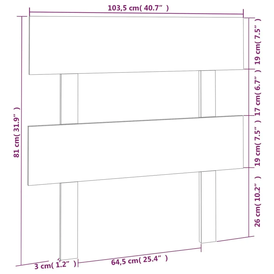 Tête de lit Blanc 103,5x3x81 cm Bois massif de pin - 6