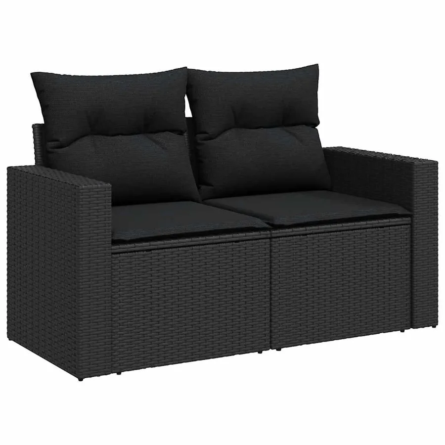 Salon de jardin 7 pcs avec coussins noir résine tressée 65,5 x 62 x 69 cm - 58,4 kg - 5