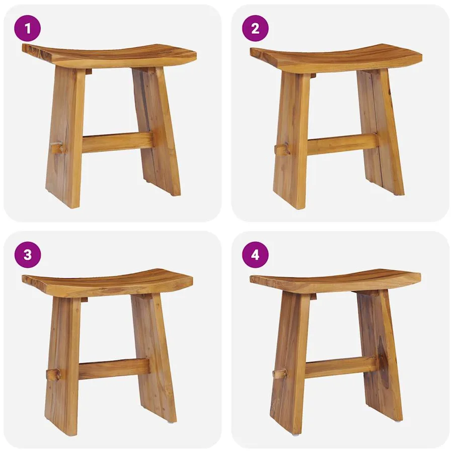 Tabouret Bois de teck massif - 4