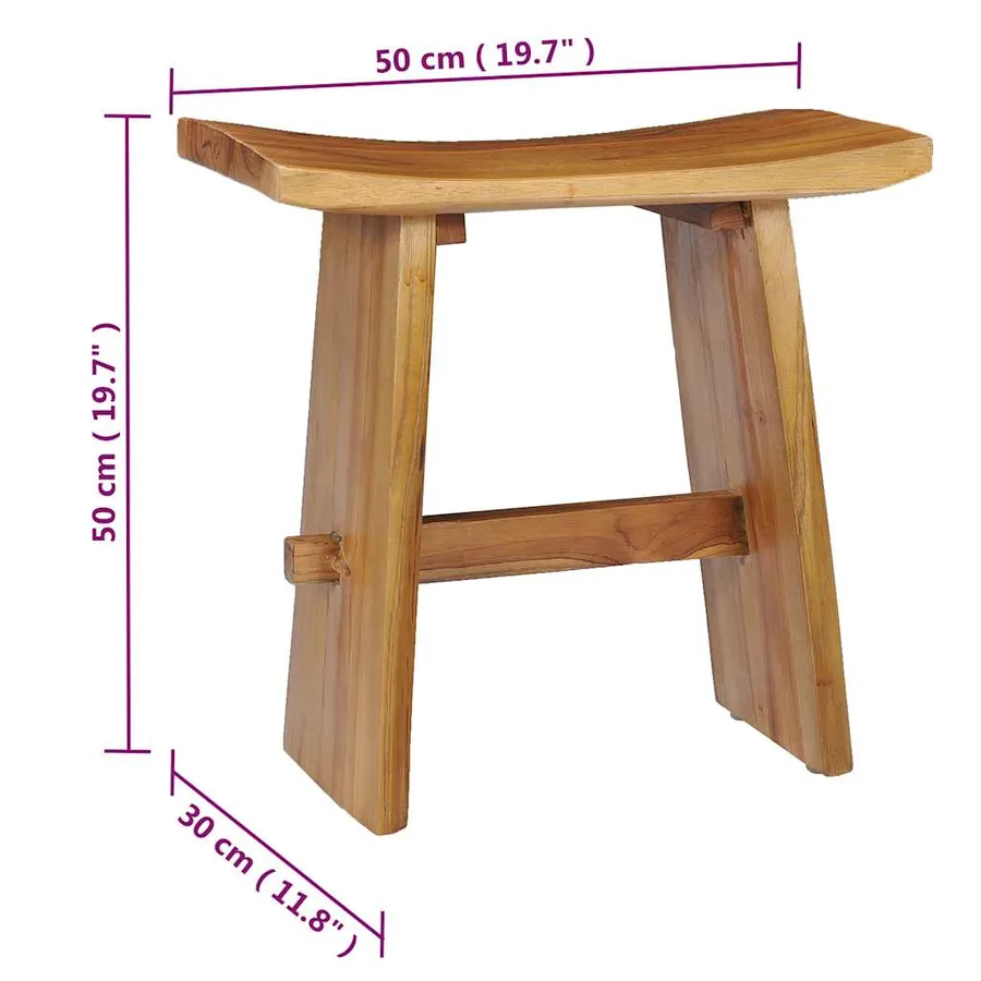 Tabouret Bois de teck massif - 7