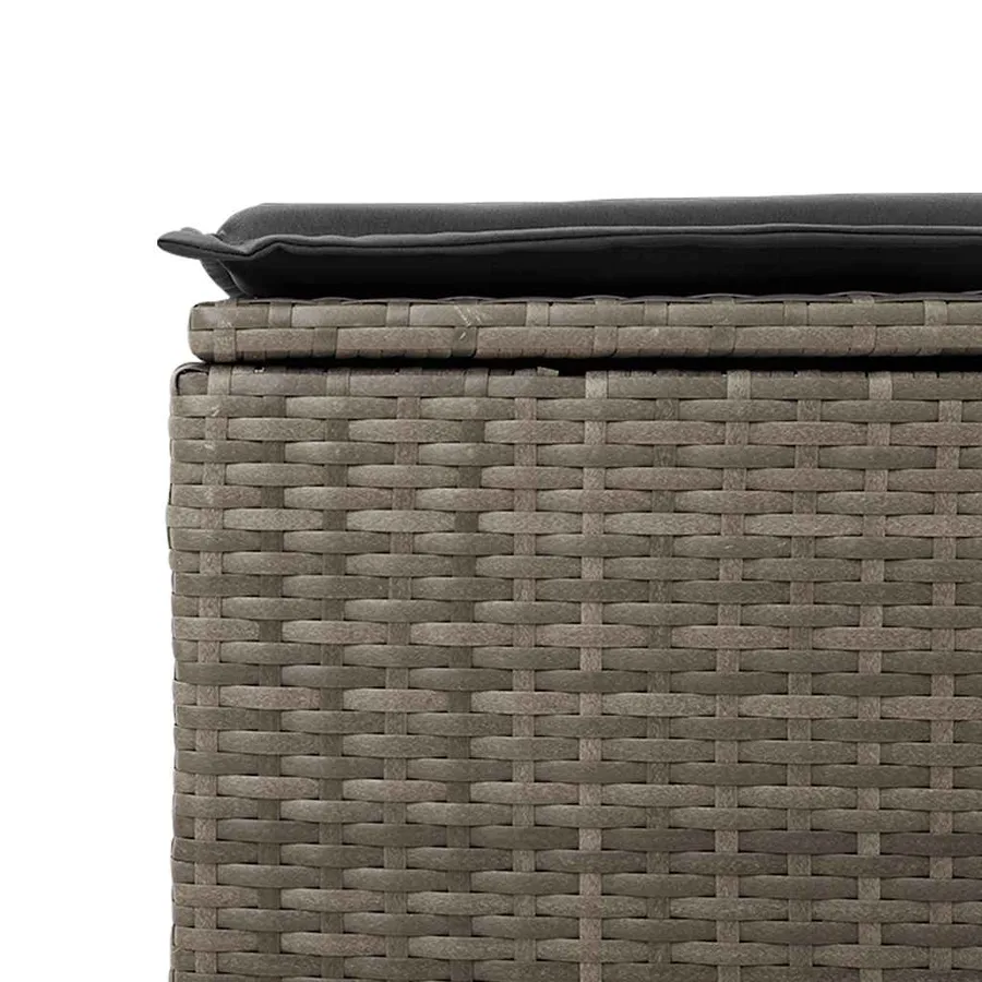 Salon de jardin avec coussins 7 pcs gris résine tressée - 14