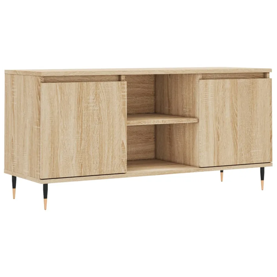 Meuble TV chêne sonoma 104x35x50 cm bois d'ingénierie - 2