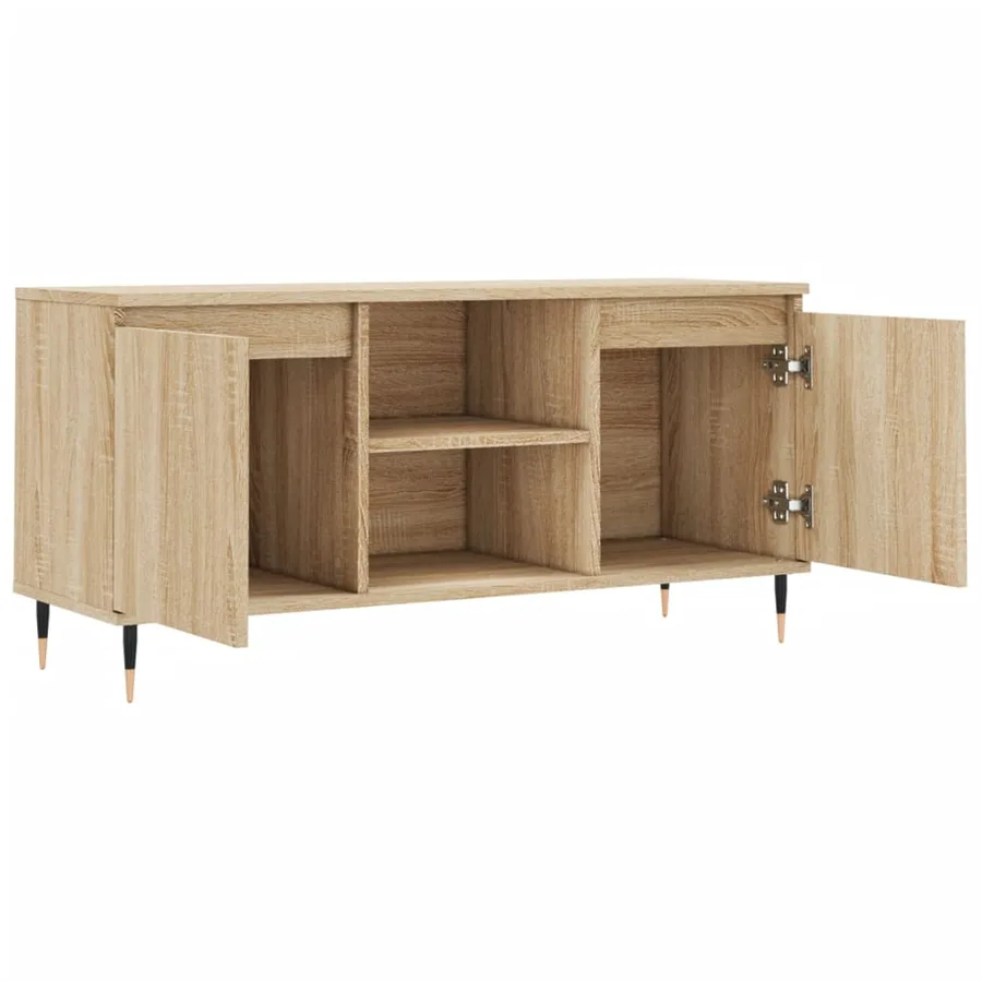 Meuble TV chêne sonoma 104x35x50 cm bois d'ingénierie - 6