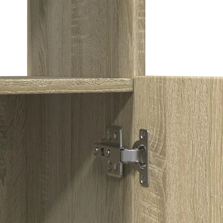 Buffet haut chêne sonoma 63x33x140 cm bois d'ingénierie - 10