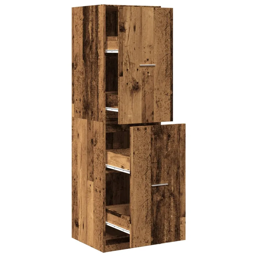 Armoire d'apothicaire vieux bois 40x41x144,5 cm bois ingénierie - 2