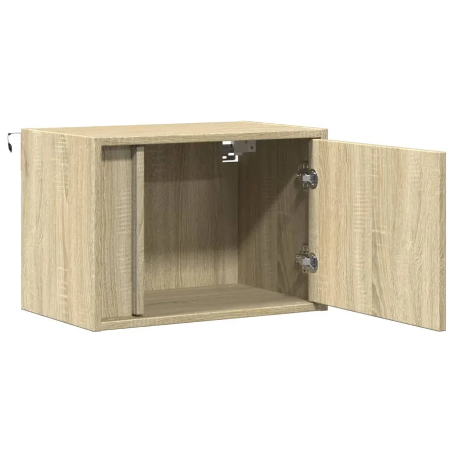 Tables de chevet murales avec lumières LED 2 pcs chêne sonoma - 7