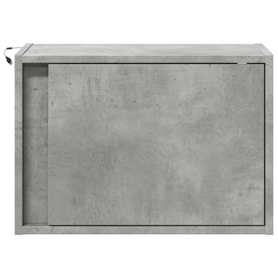 Tables de chevet murales avec lumières LED 2 pcs gris béton - 6
