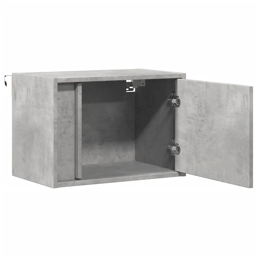 Tables de chevet murales avec lumières LED 2 pcs gris béton - 7