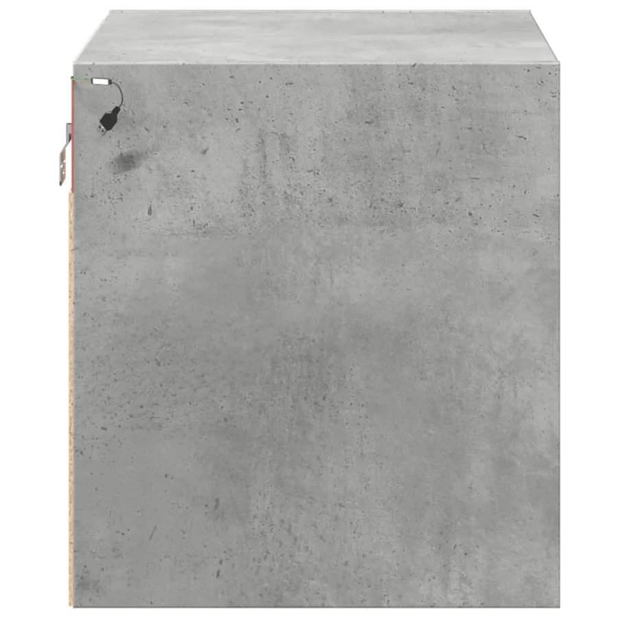 Tables de chevet murales avec lumières LED 2 pcs gris béton - 8