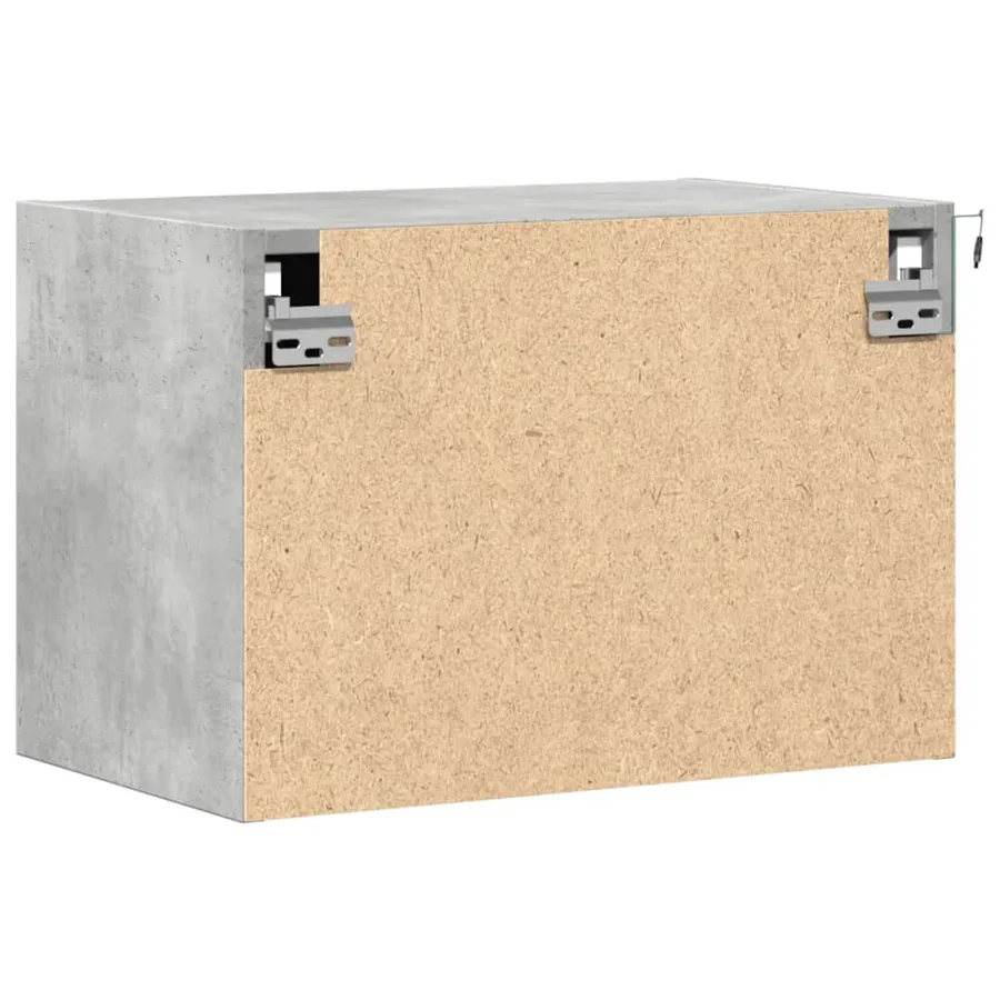 Tables de chevet murales avec lumières LED 2 pcs gris béton - 9