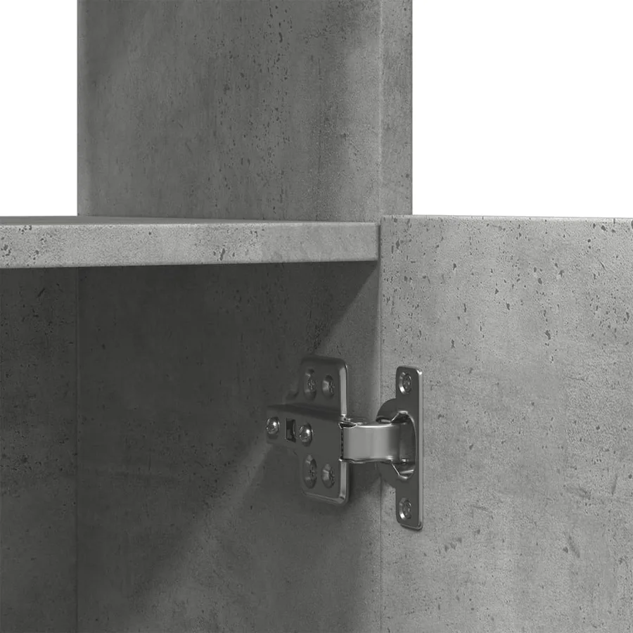 Buffet haut 63x33x180 cm gris béton bois d'ingénierie - 10