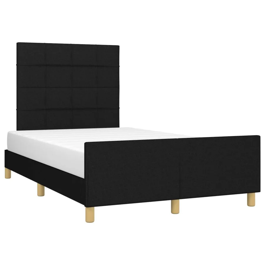 Cadre de lit sans matelas noir 120x200 cm tissu - 3