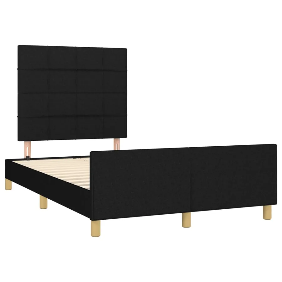 Cadre de lit sans matelas noir 120x200 cm tissu - 4
