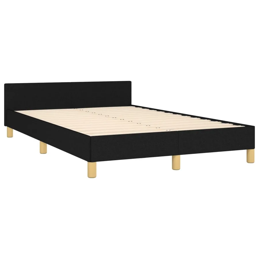 Cadre de lit sans matelas noir 120x200 cm tissu - 5
