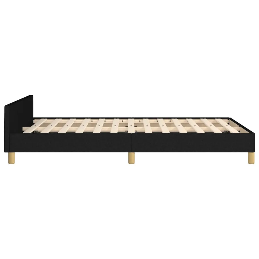 Cadre de lit sans matelas noir 120x200 cm tissu - 7