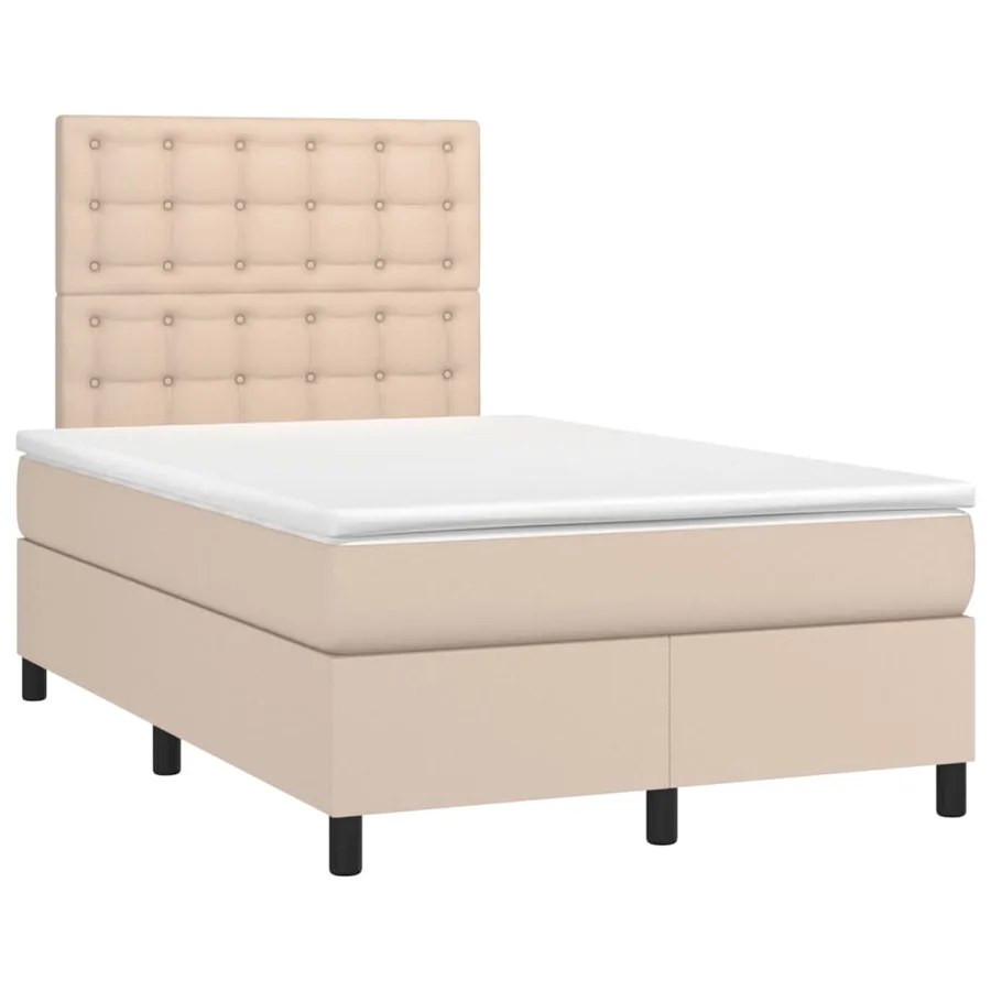 Sommier à lattes de lit avec matelas LED Cappuccino 120x200 cm - 3
