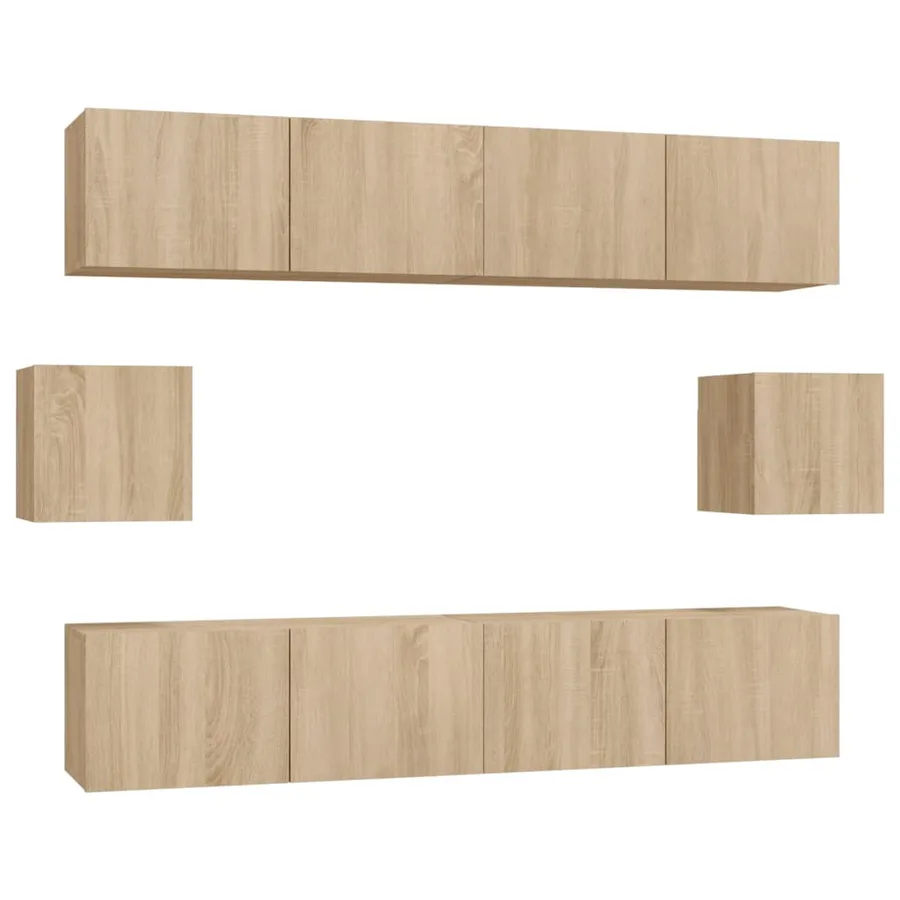 Ensemble de meubles TV 6 pcs Chêne sonoma Bois d'ingénierie - 2