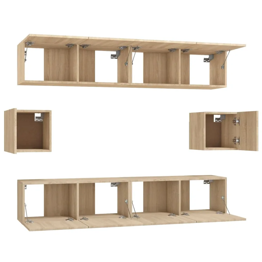 Ensemble de meubles TV 6 pcs Chêne sonoma Bois d'ingénierie - 5