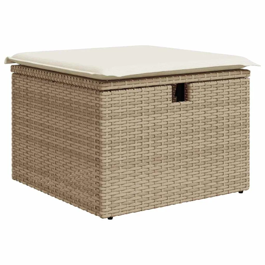 Salon de jardin avec coussins 6 pcs beige résine tressée - 5