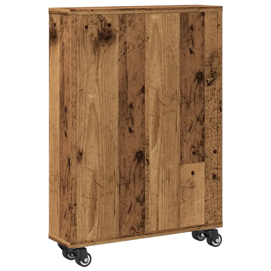 Chariot de rangement étroit vieux bois bois d'ingénierie - 6