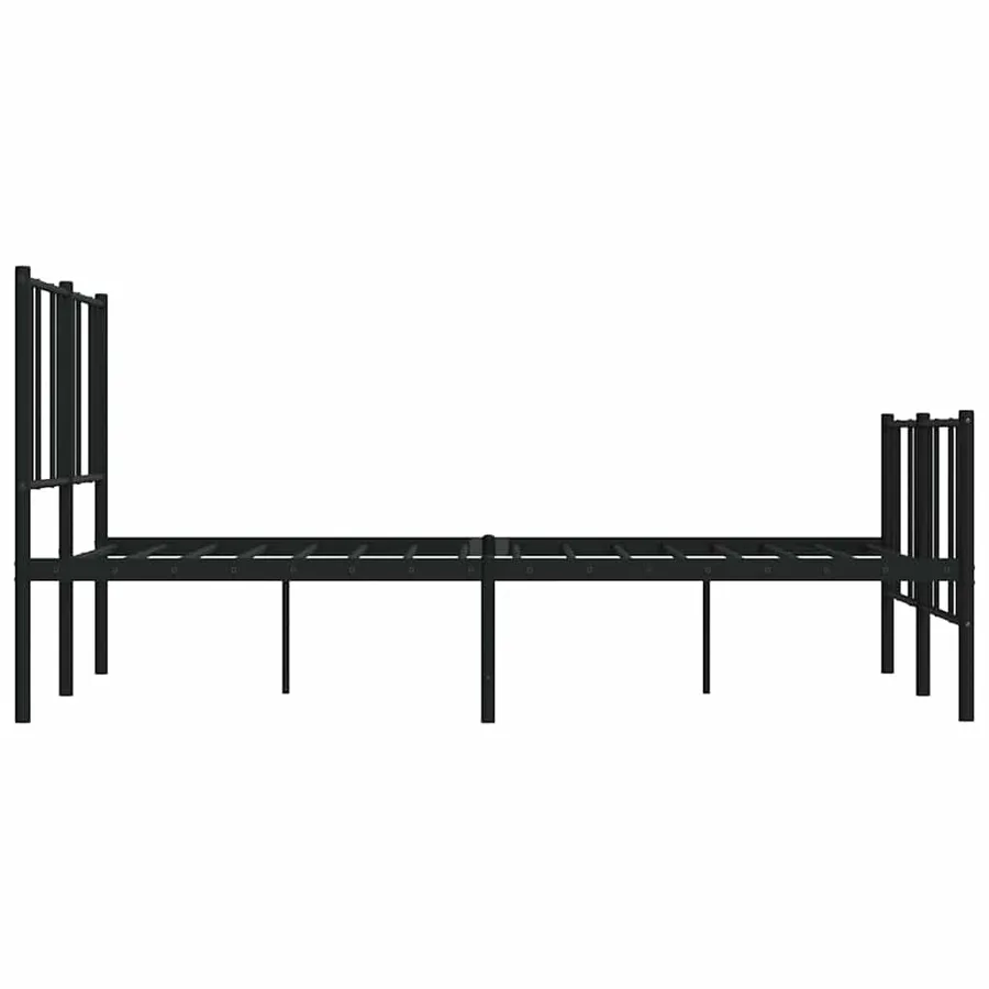 Cadre de lit métal sans matelas avec pied de lit noir 135x190cm - 7
