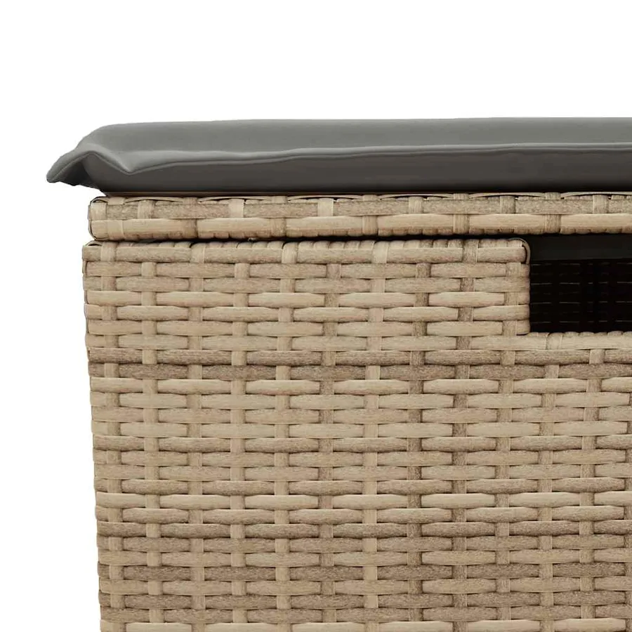 Salon de jardin avec coussins 7 pcs beige résine tressée - 13