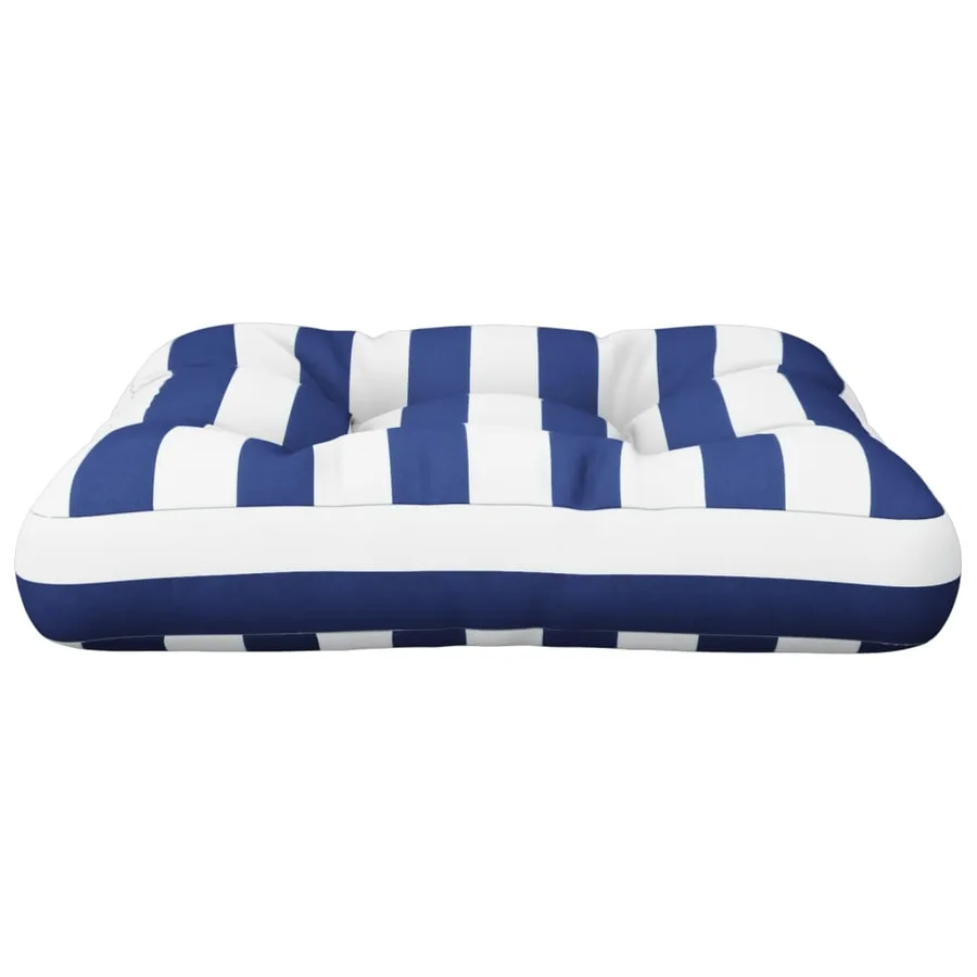 Coussin de palette rayure bleue/blanche 58x58x10 cm tissu - 4